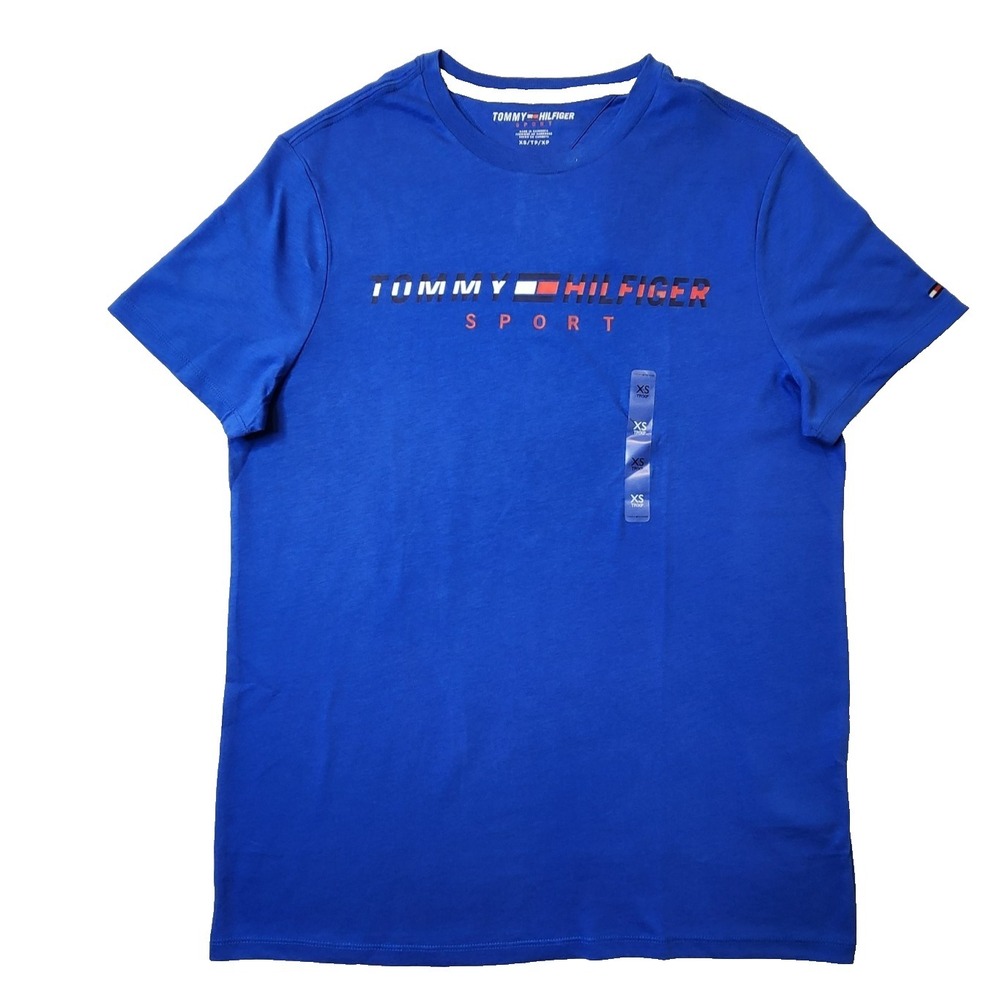 Tommy Hilfiger Sport Men's T-Shirt Graphic Casual Tee Crewneck Blue, Size XS OEM